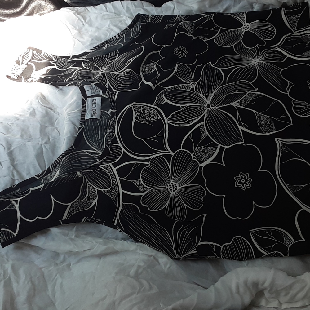 apparenza Black White flowered Print,  S Size,